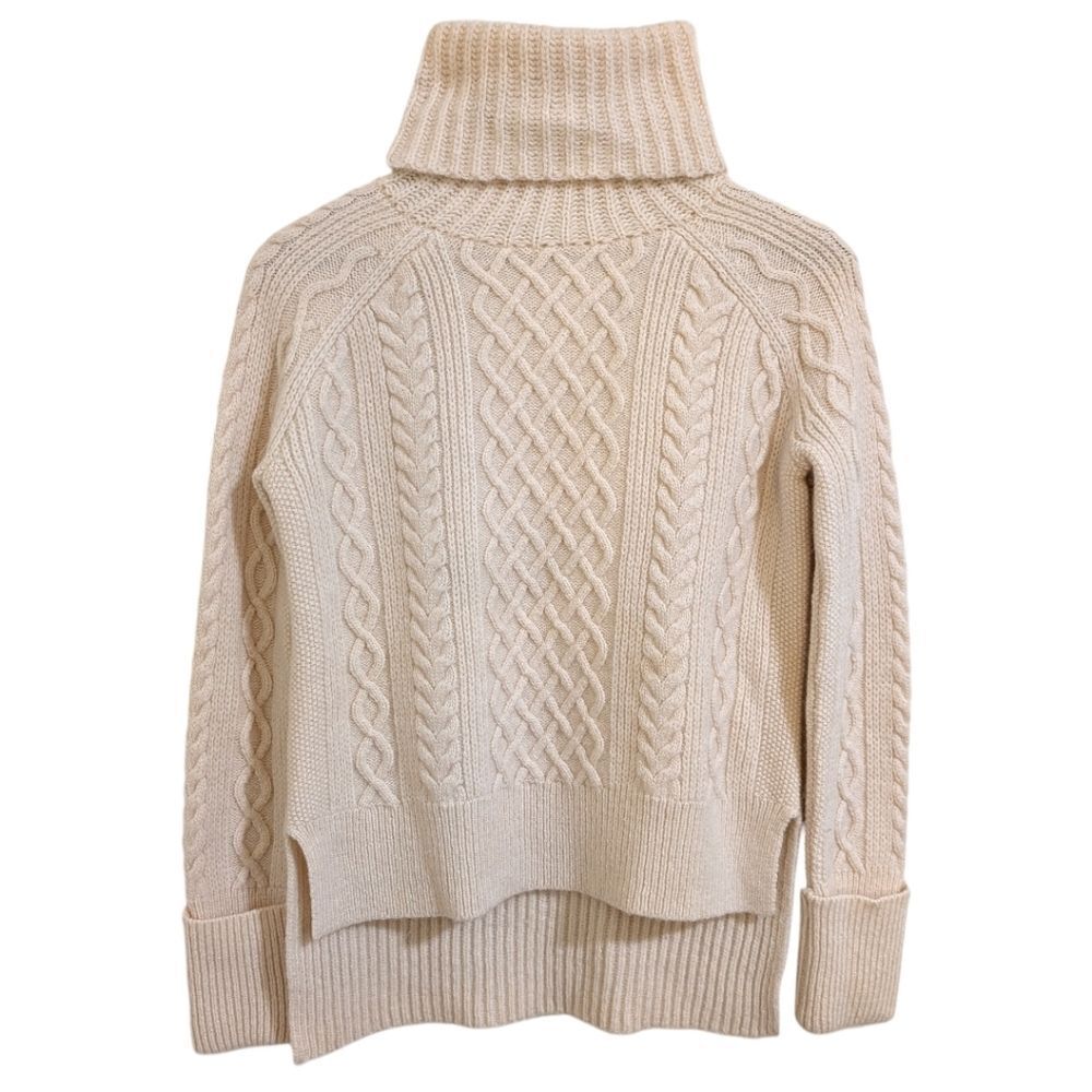 Madewell Cityblock Cable Knit Turtleneck Sweater Cream XS